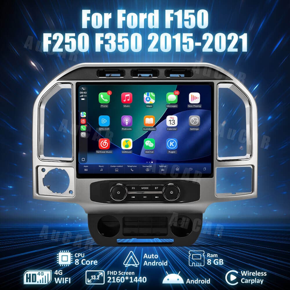 AuCar Android 13.2″ Car Radio GPS Navigation For Ford F150 F250 F350 Raptor 2015-2021