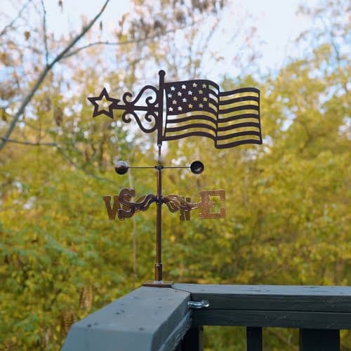 Flag Weathervane – Choice of Roof, Deck, Post, 4-Sided, or Garden Mount