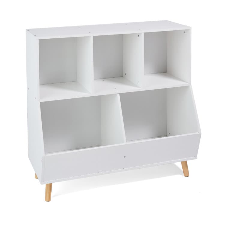 5-Bin Storage Cubby with Feet – White