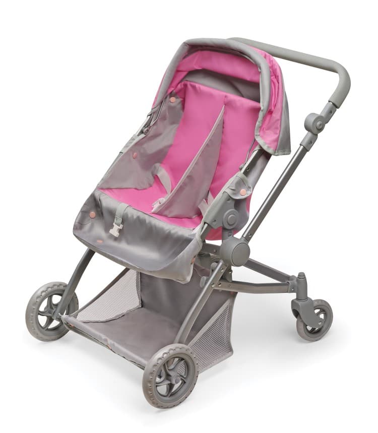 Voyage Twin Carriage Doll Stroller – Gray/Pink - thumbnail 7