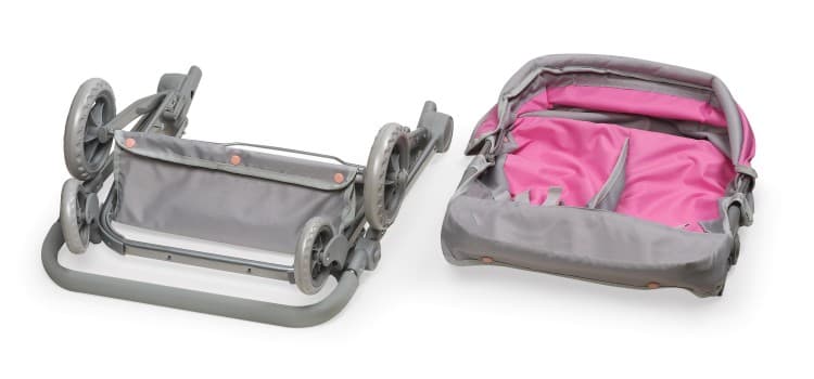 Voyage Twin Carriage Doll Stroller – Gray/Pink - thumbnail 8