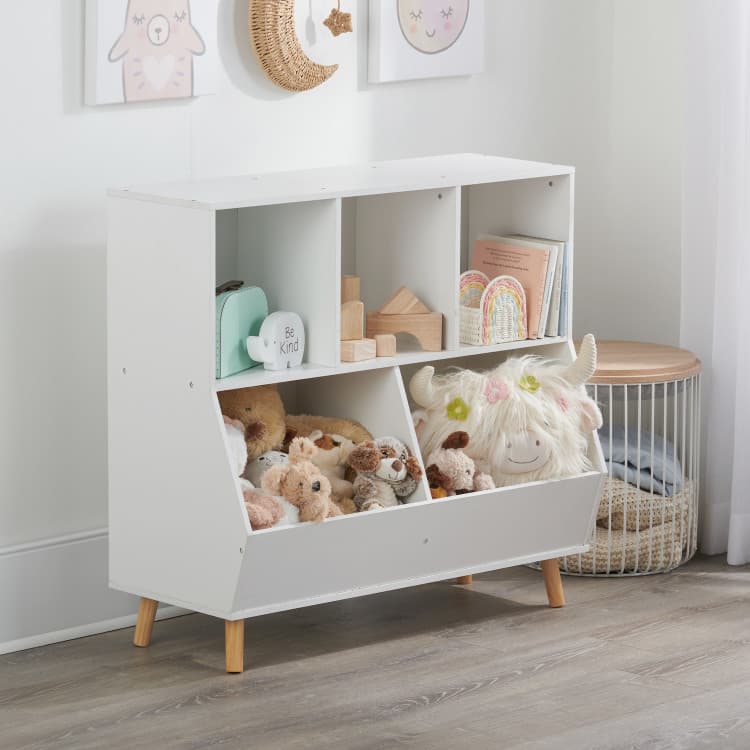 5-Bin Storage Cubby with Feet – White - thumbnail 2