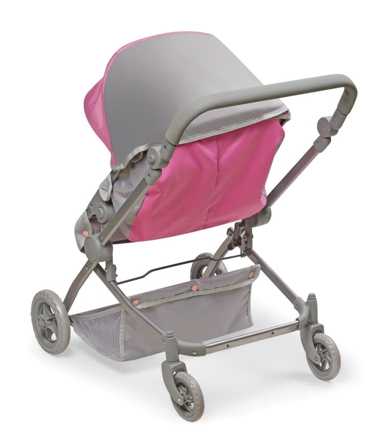 Voyage Twin Carriage Doll Stroller – Gray/Pink - thumbnail 6