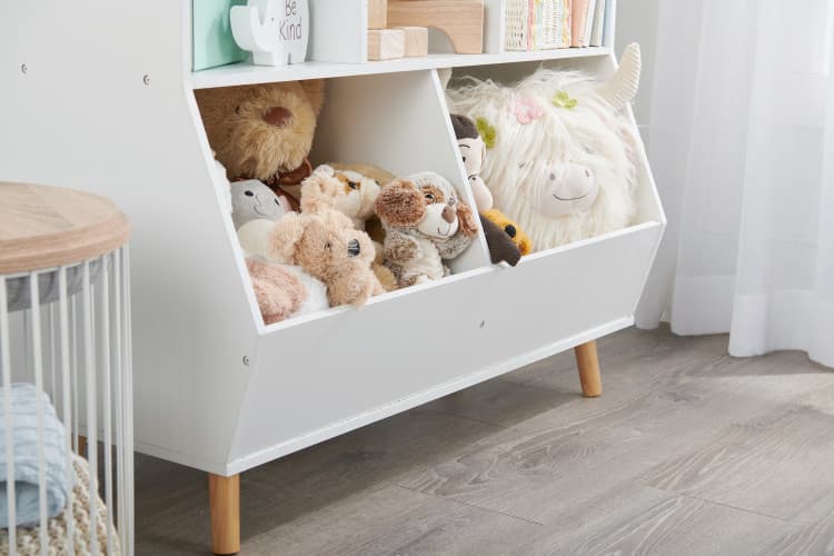 5-Bin Storage Cubby with Feet – White - thumbnail 5