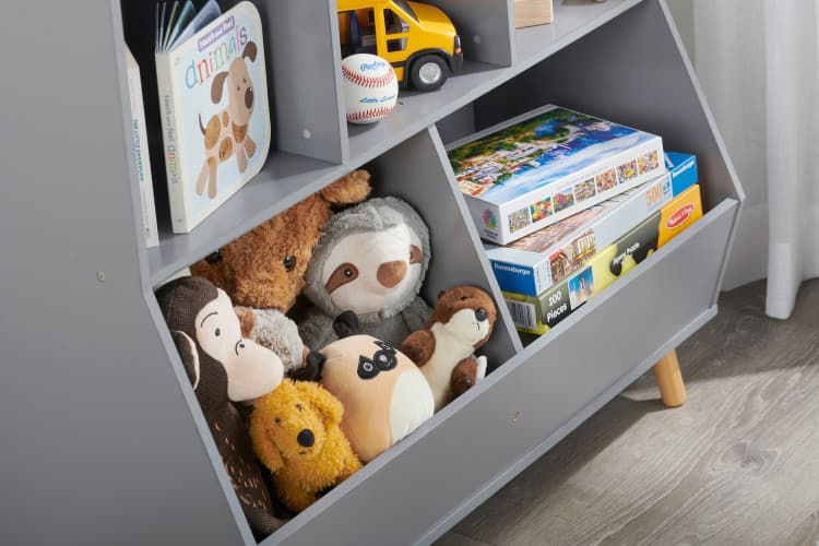 5-Bin Storage Cubby with Feet – Gray - thumbnail 5
