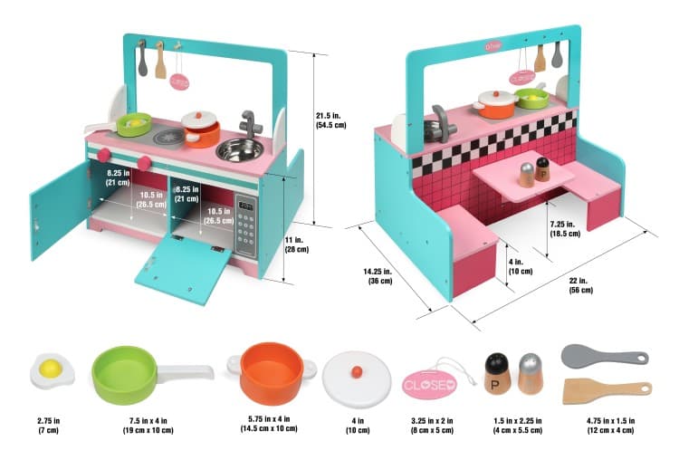 Retro Diner and Kitchen Doll Playset with Accessories - thumbnail 10