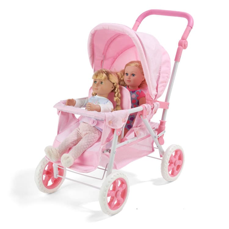 Folding Double Front-to-Back Doll Stroller – Pink/Gingham - thumbnail 7