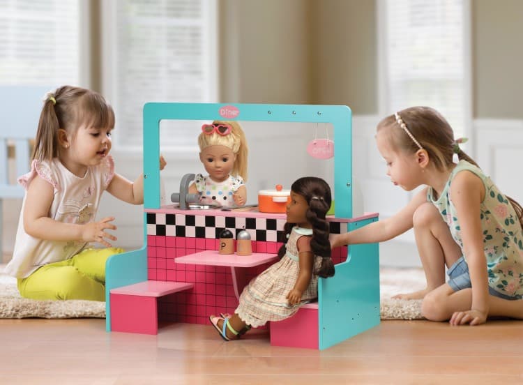 Retro Diner and Kitchen Doll Playset with Accessories - thumbnail 2