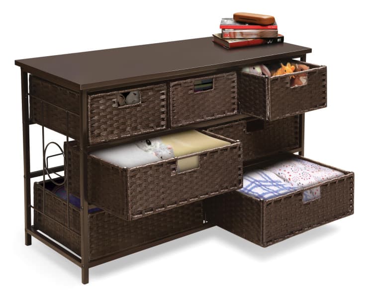 August Collection Wide Seven Basket Storage Unit – Espresso - thumbnail 5
