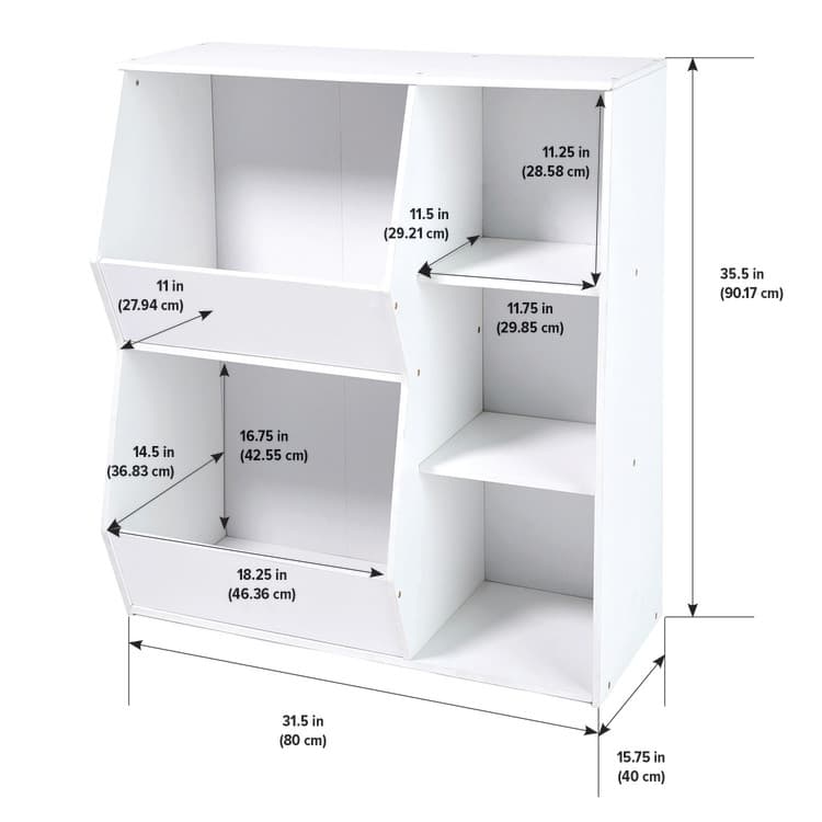 Side-by-Side Combo Bin Storage Unit – White - thumbnail 10