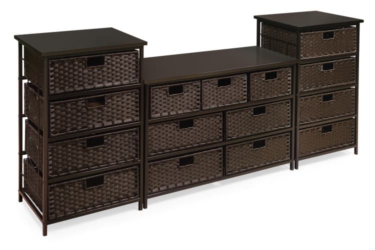 August Collection Wide Seven Basket Storage Unit – Espresso - thumbnail 7
