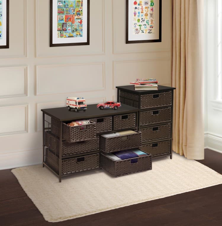 August Collection Wide Seven Basket Storage Unit – Espresso - thumbnail 4