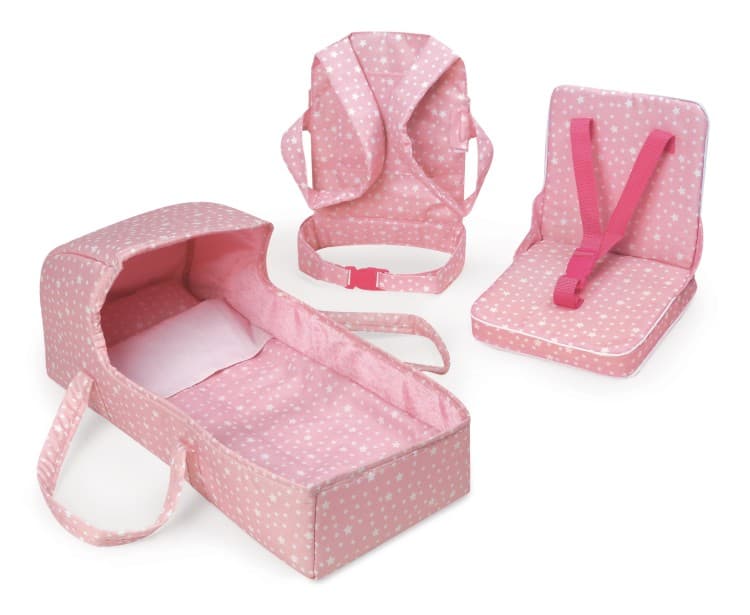 First Class 5-Piece Doll Travel Set – Pink/Stars