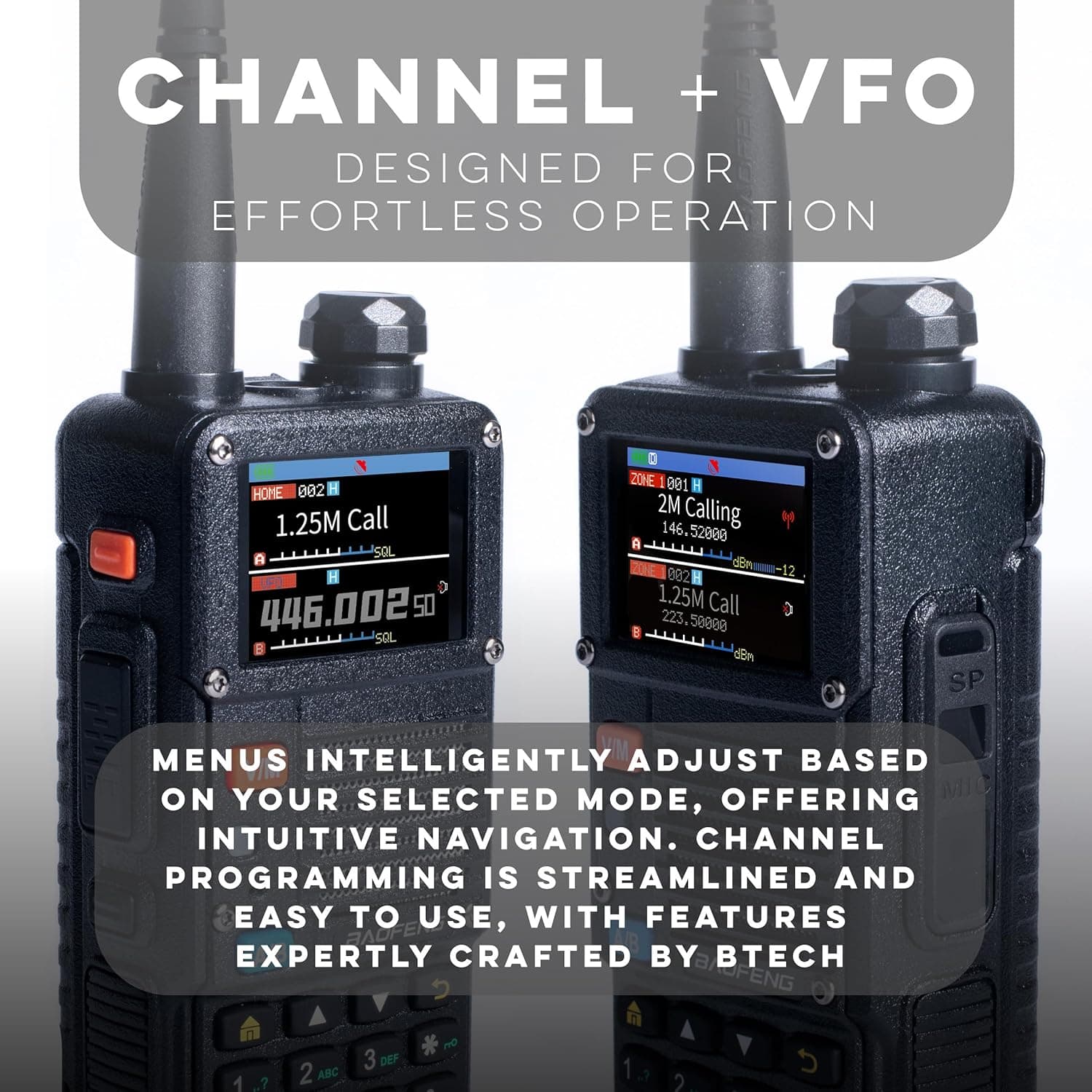 BAOFENG BF-F8HP PRO 10W Tri Band Two-Way Radio, IP54, 1000 Channels, GPS, Aviation RX, USB-C - thumbnail 5