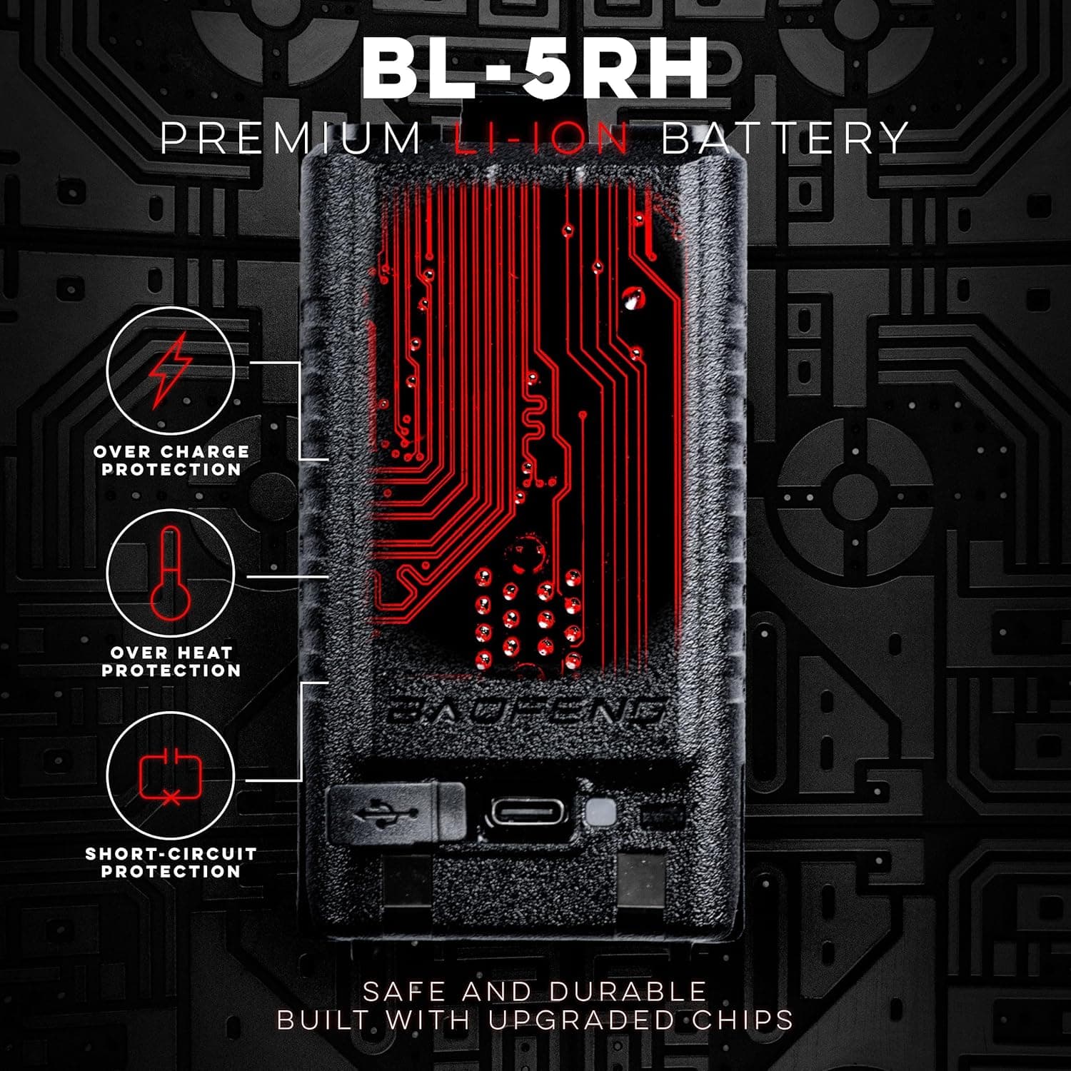 BL-5RH 2500mAh Replacement Battery for BF-F8HP PRO - thumbnail 3