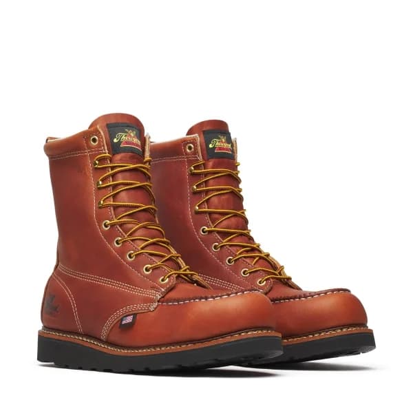 Thorogood American Heritage – 8″ Tobacco Steel Moc Toe Black Wedge