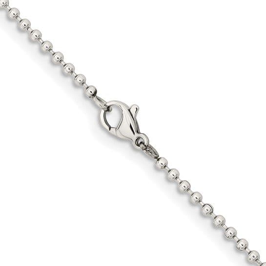 Stainless Steel Beaded Ball Chain – 2.0 mm – Choose from Five Lengths