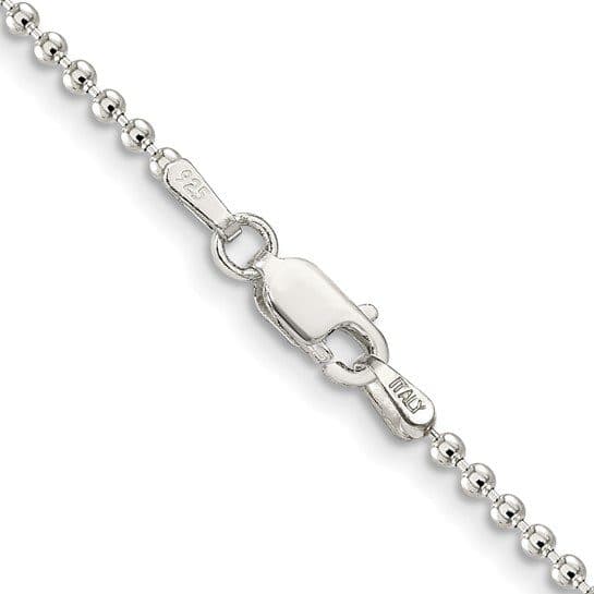 Sterling Silver Beaded Ball Chain – 2.0 mm – Choose from Five Lengths