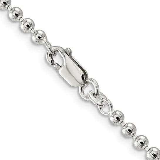 Sterling Silver Beaded Ball Chain – 3.0 mm – Choose from Four Lengths
