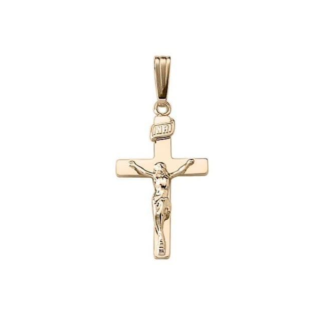 Gold Crucifix Cross Necklace for Boys & Teens – Engravable on back – Communion/Baptism - thumbnail 2