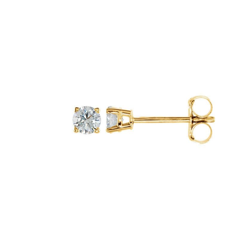 Gold Diamond Stud Earrings – Baby/Child – 1/4 CT TW – 14K Yellow Gold