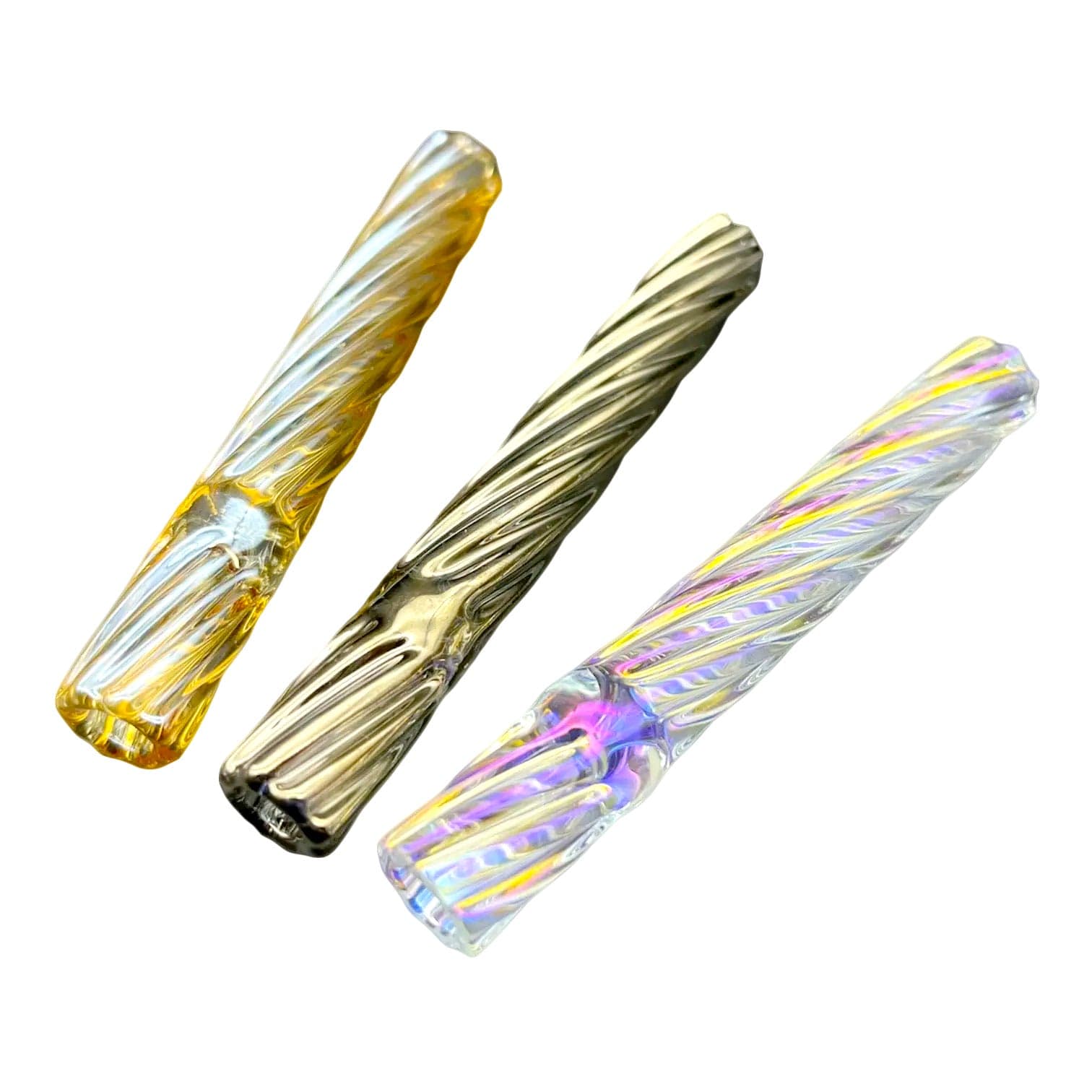 Silver Black Twisted Chillum - thumbnail 6