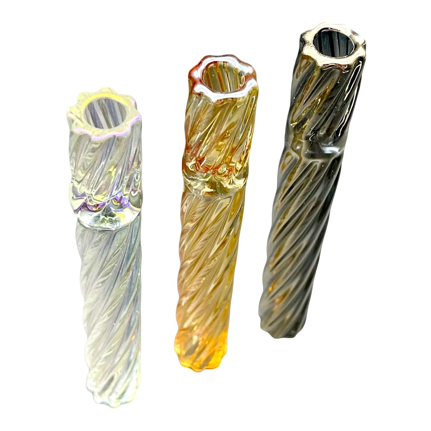 Silver Black Twisted Chillum - thumbnail 7