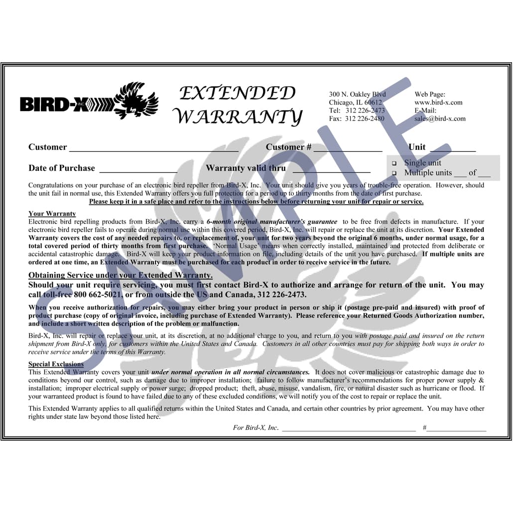 EXTENDED WARRANTY