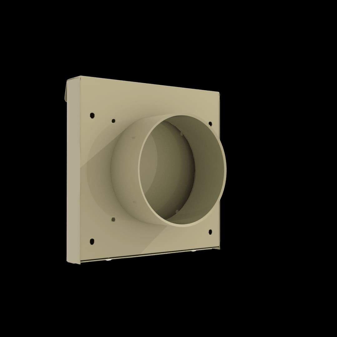 Dryer Wall Vent 4″ Flush Mount – Tan