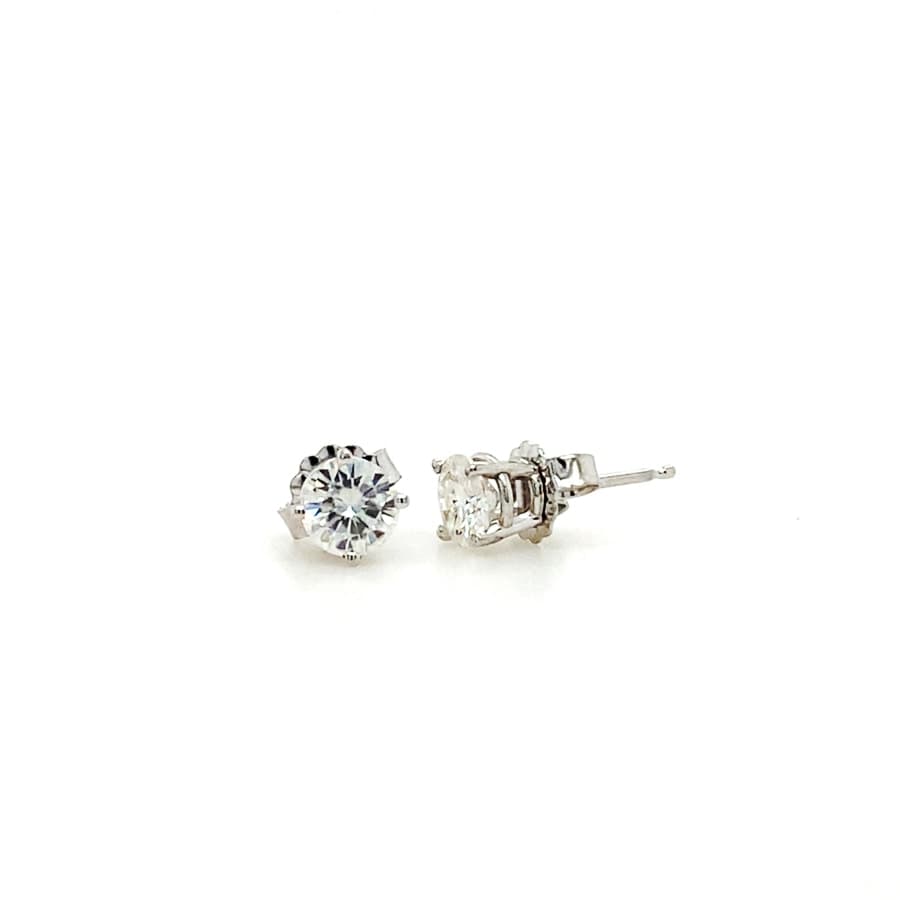 1 ct Moissanite Studs Earrings - thumbnail 2