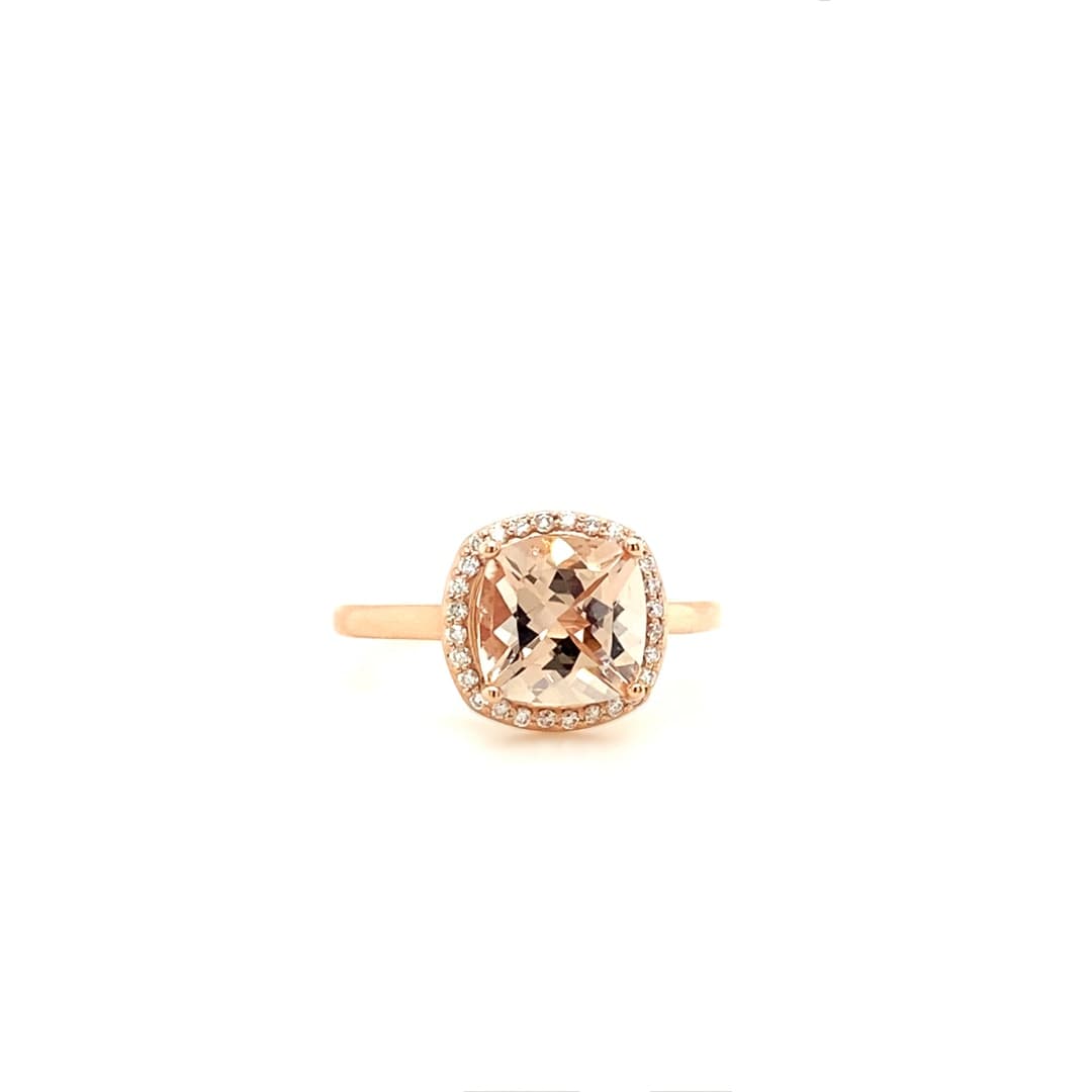 Halo Style Morganite Engagement Ring
