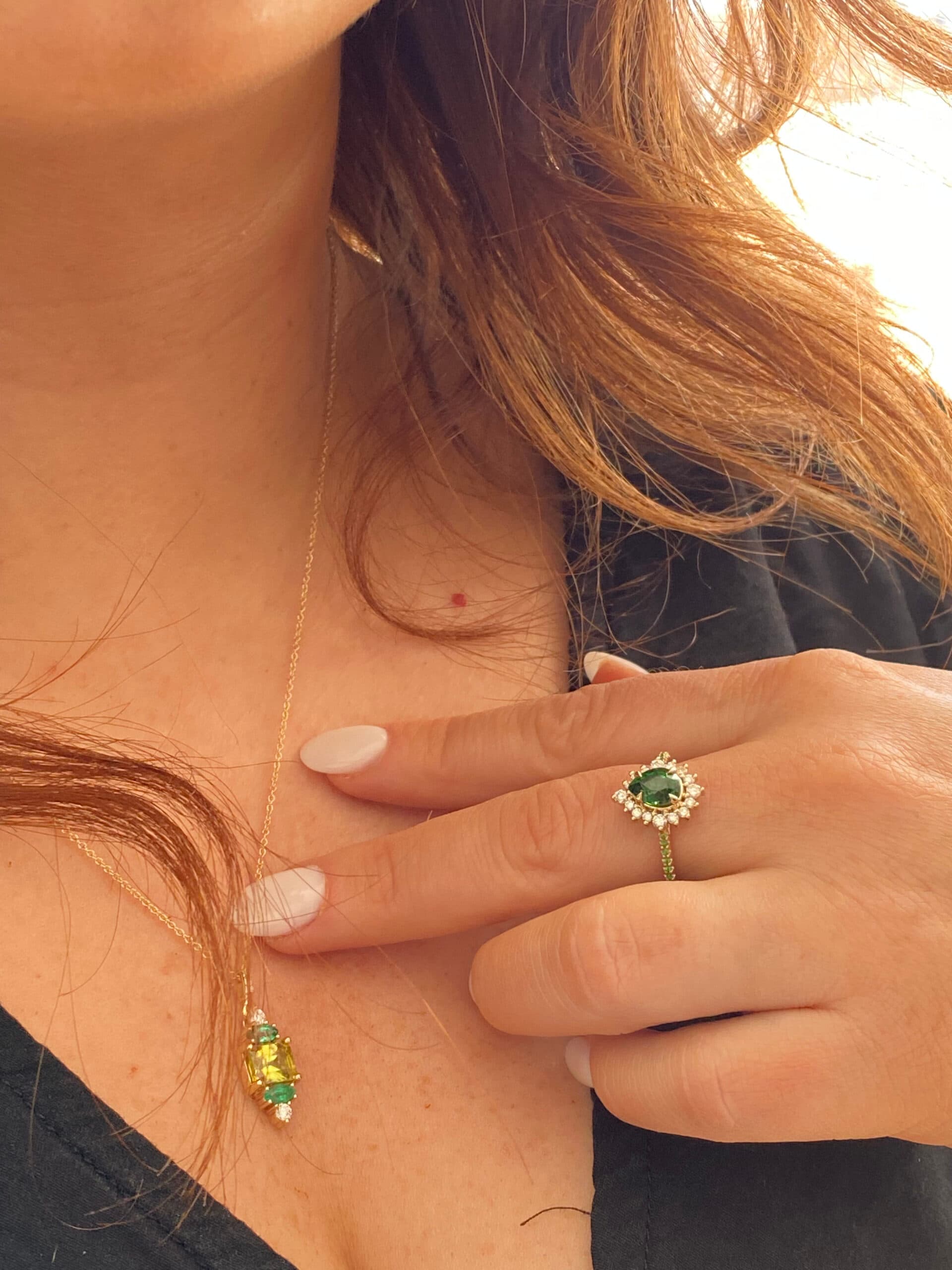 Sphene and Emerald Green Pendant - thumbnail 5