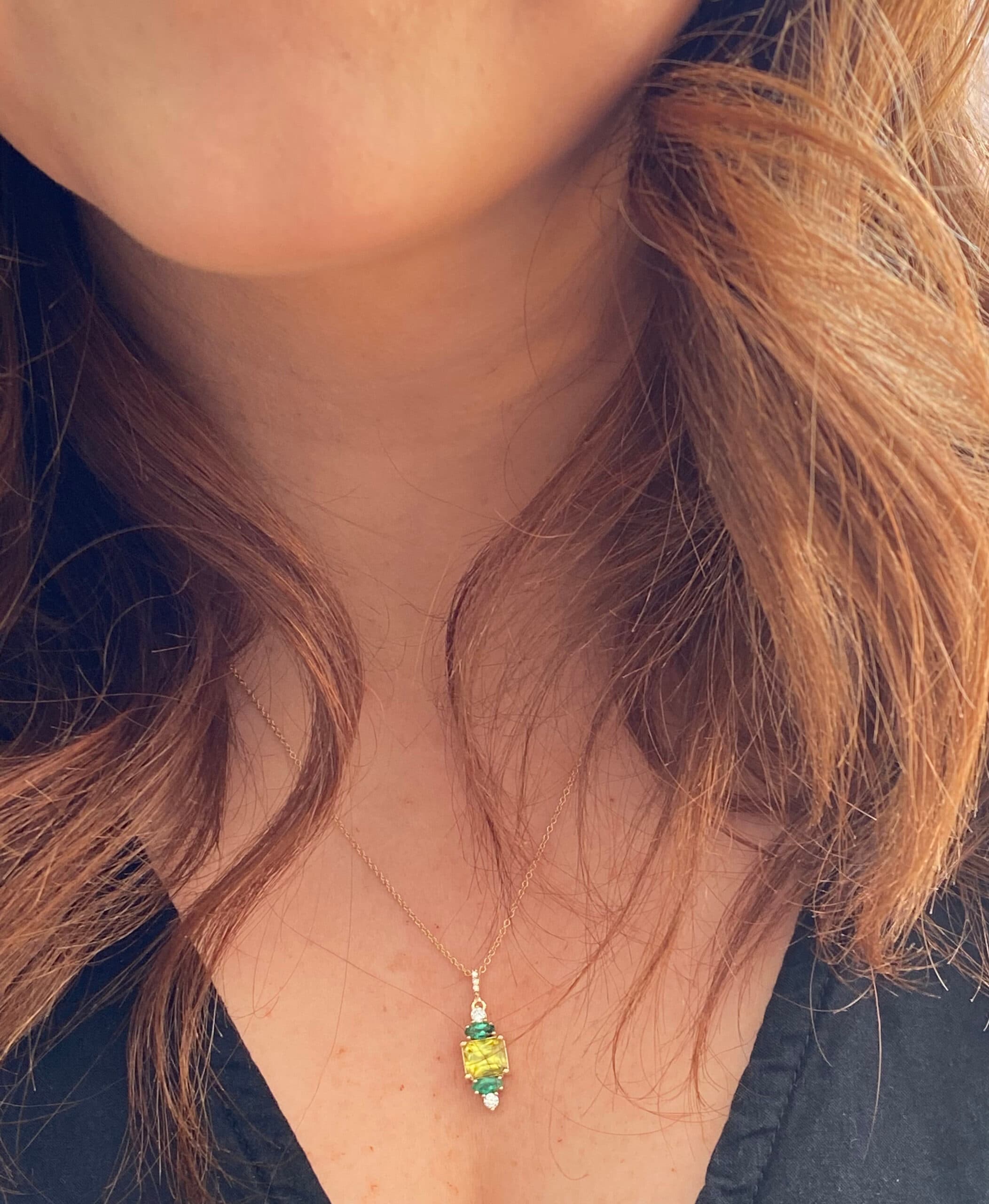 Sphene and Emerald Green Pendant - thumbnail 3