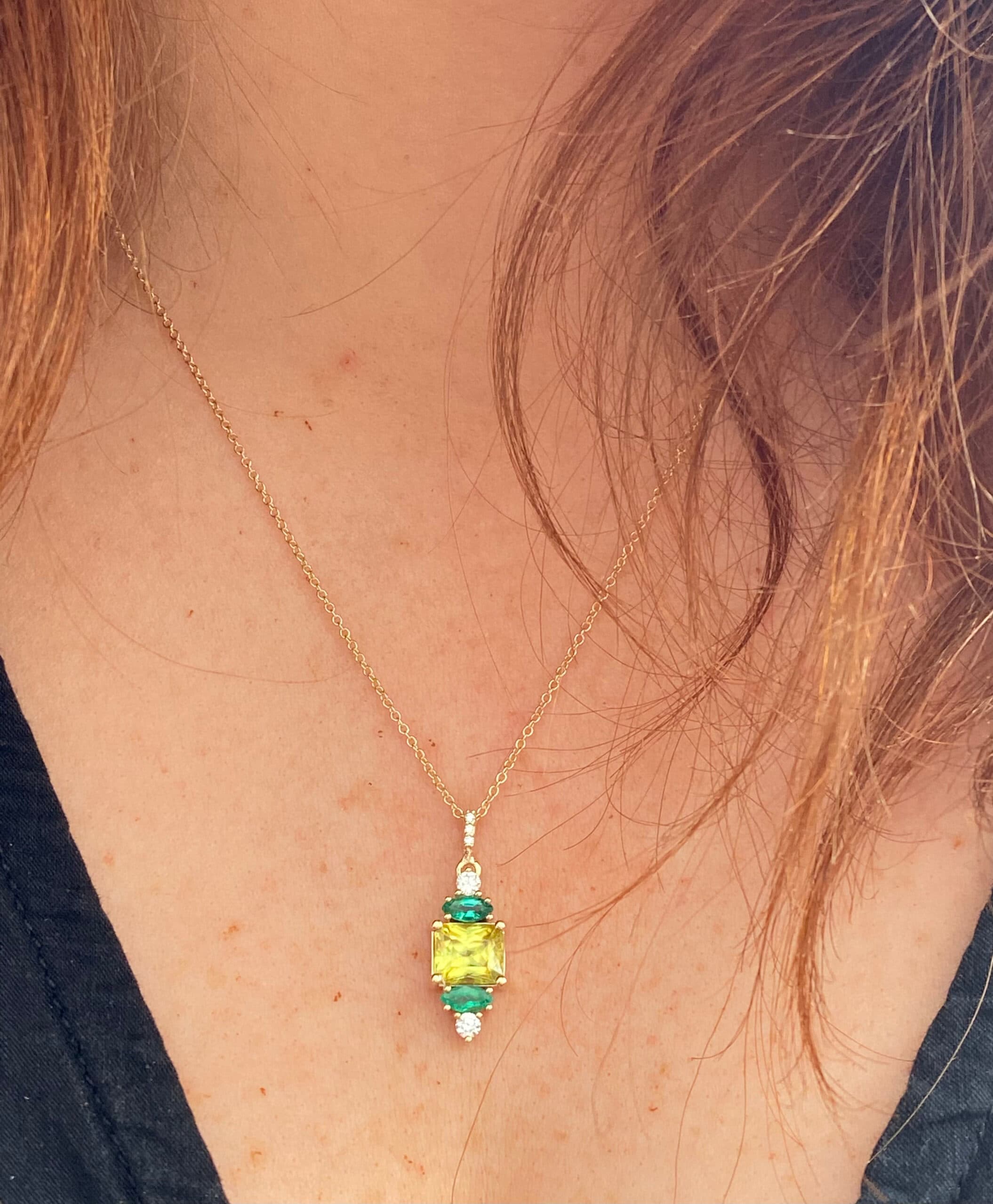 Sphene and Emerald Green Pendant - thumbnail 4