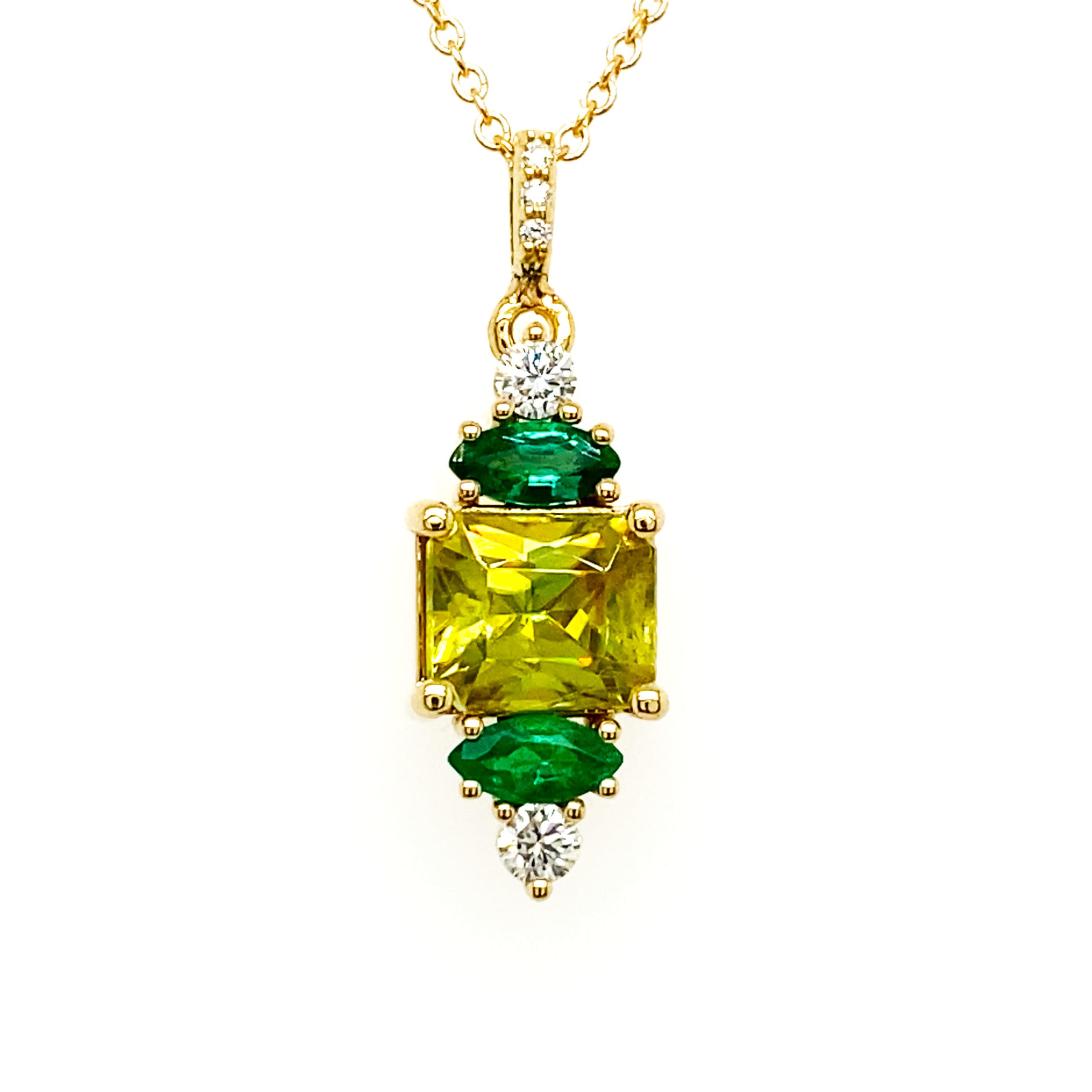 Sphene and Emerald Green Pendant