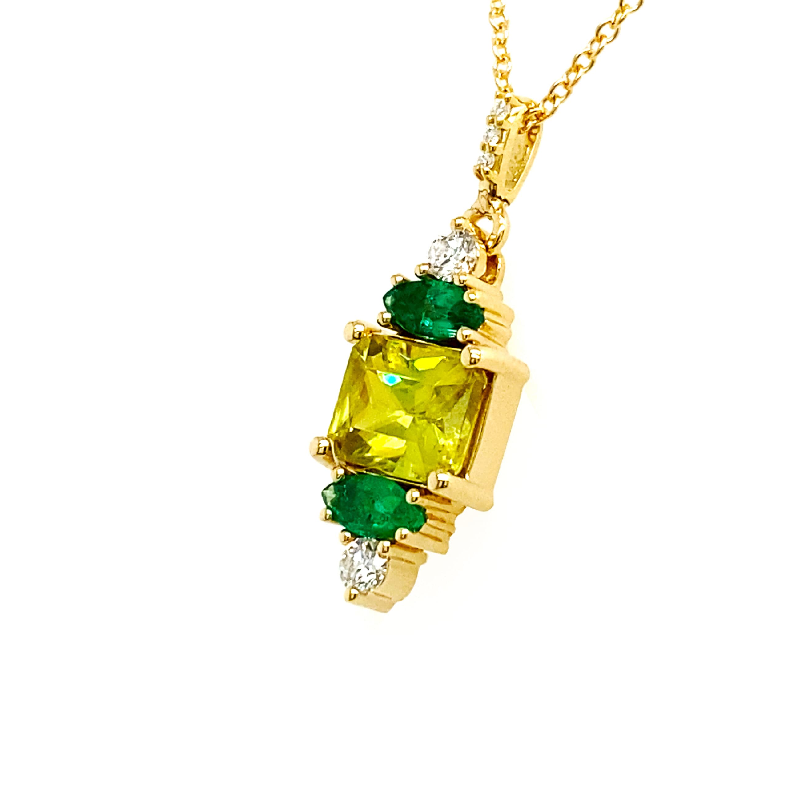 Sphene and Emerald Green Pendant - thumbnail 2