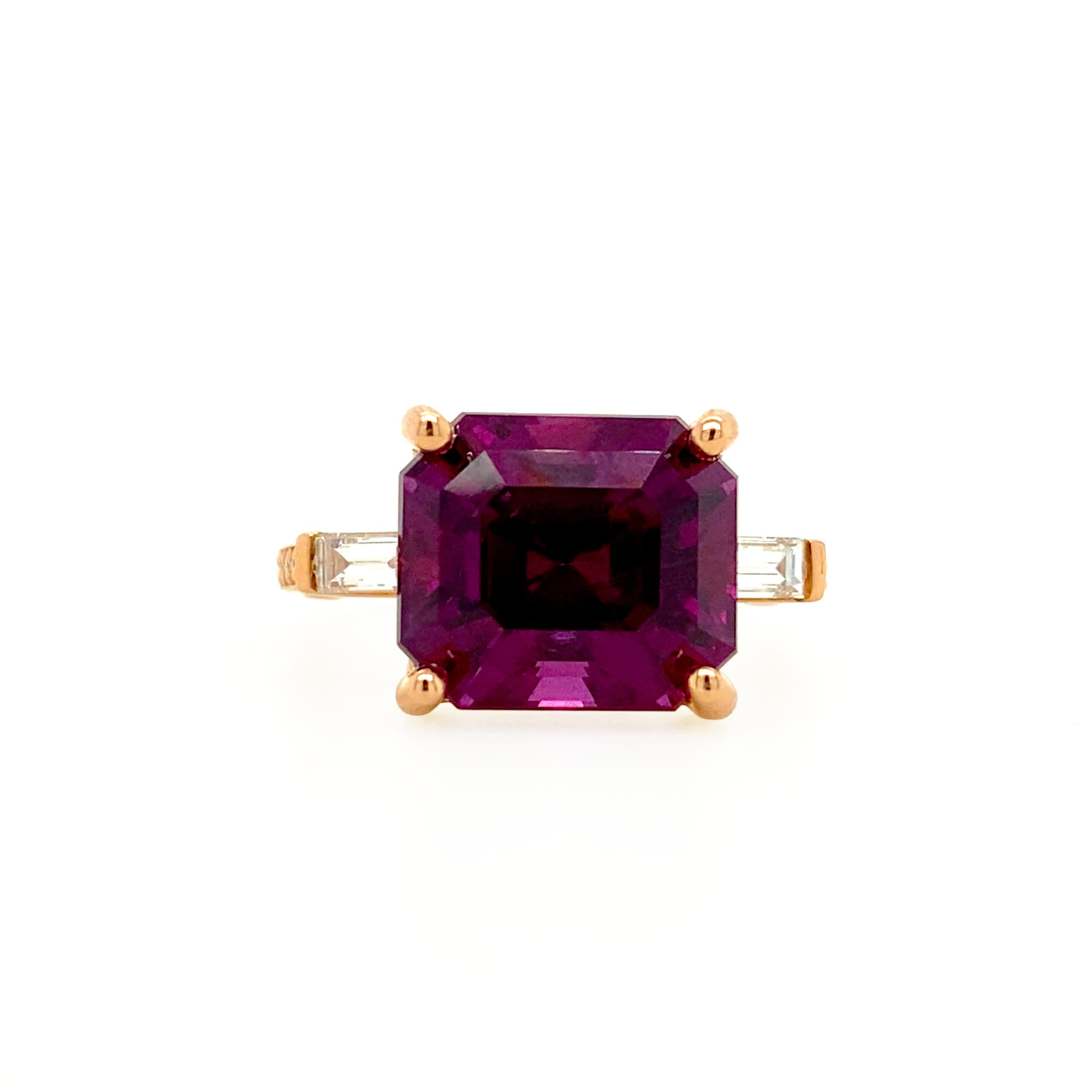 Purple Grape Garnet and Diamond Ring