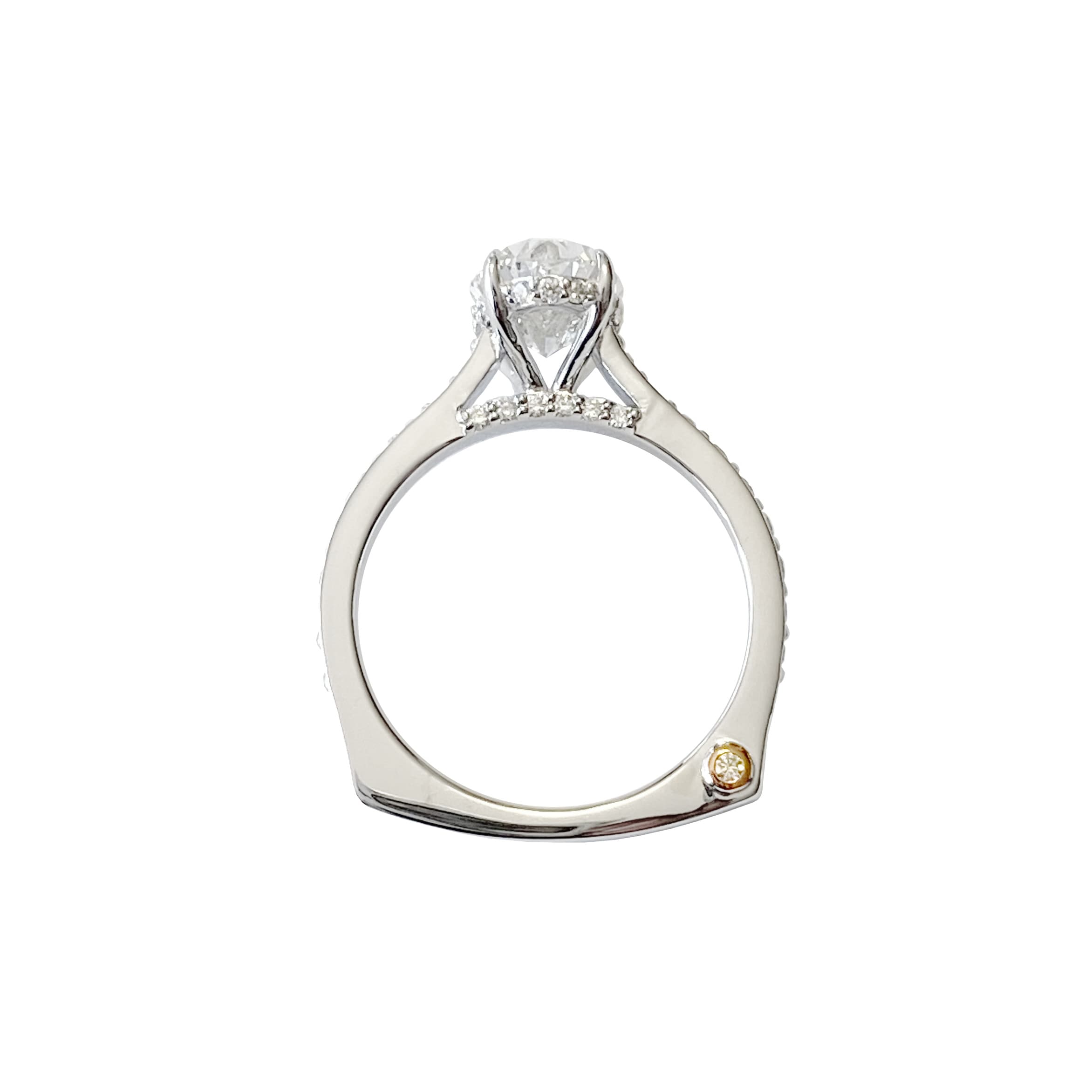 Oval Diamond Hidden Halo Peekaboo Engagement Ring - thumbnail 3