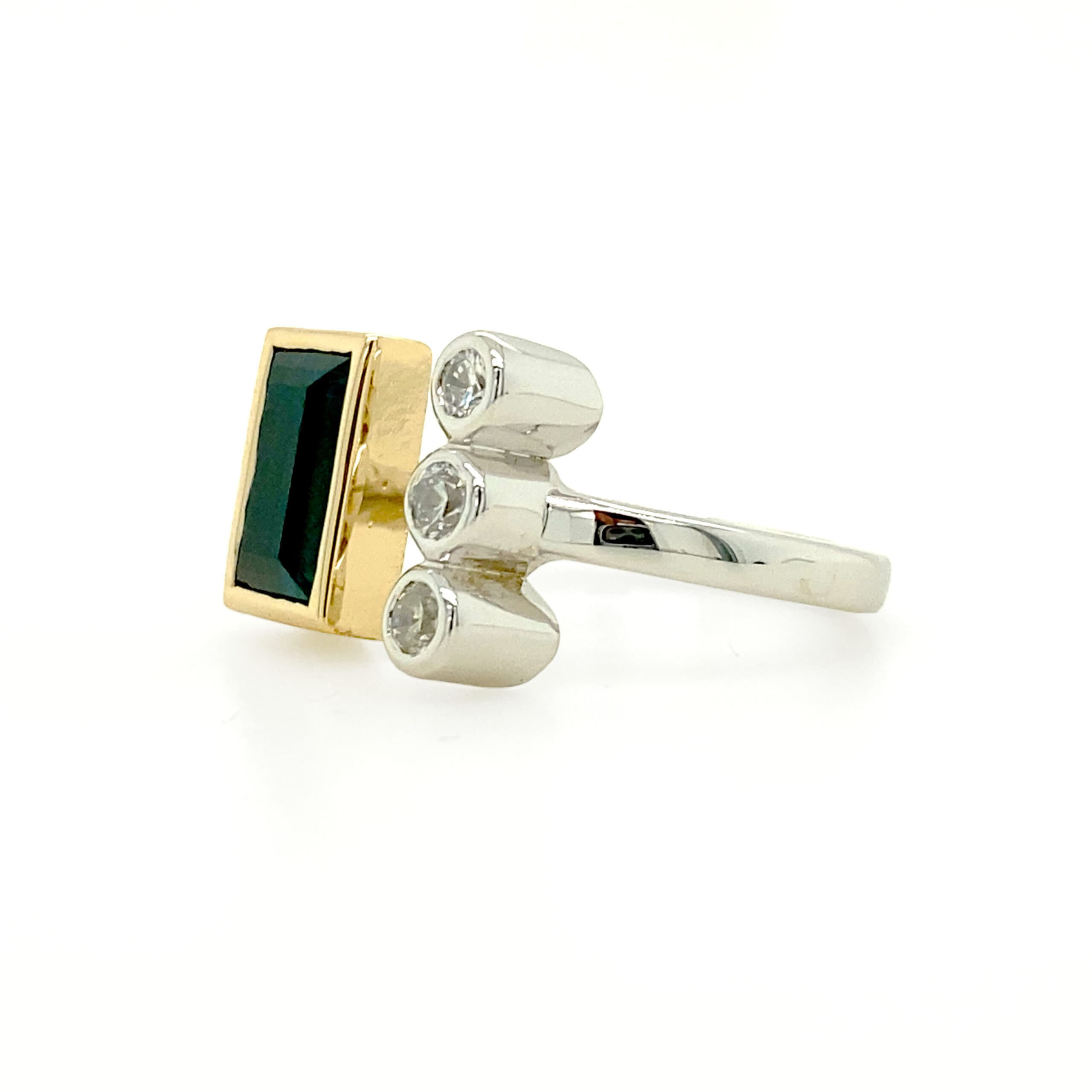 Negative Space Tourmaline and Diamond Ring - thumbnail 2