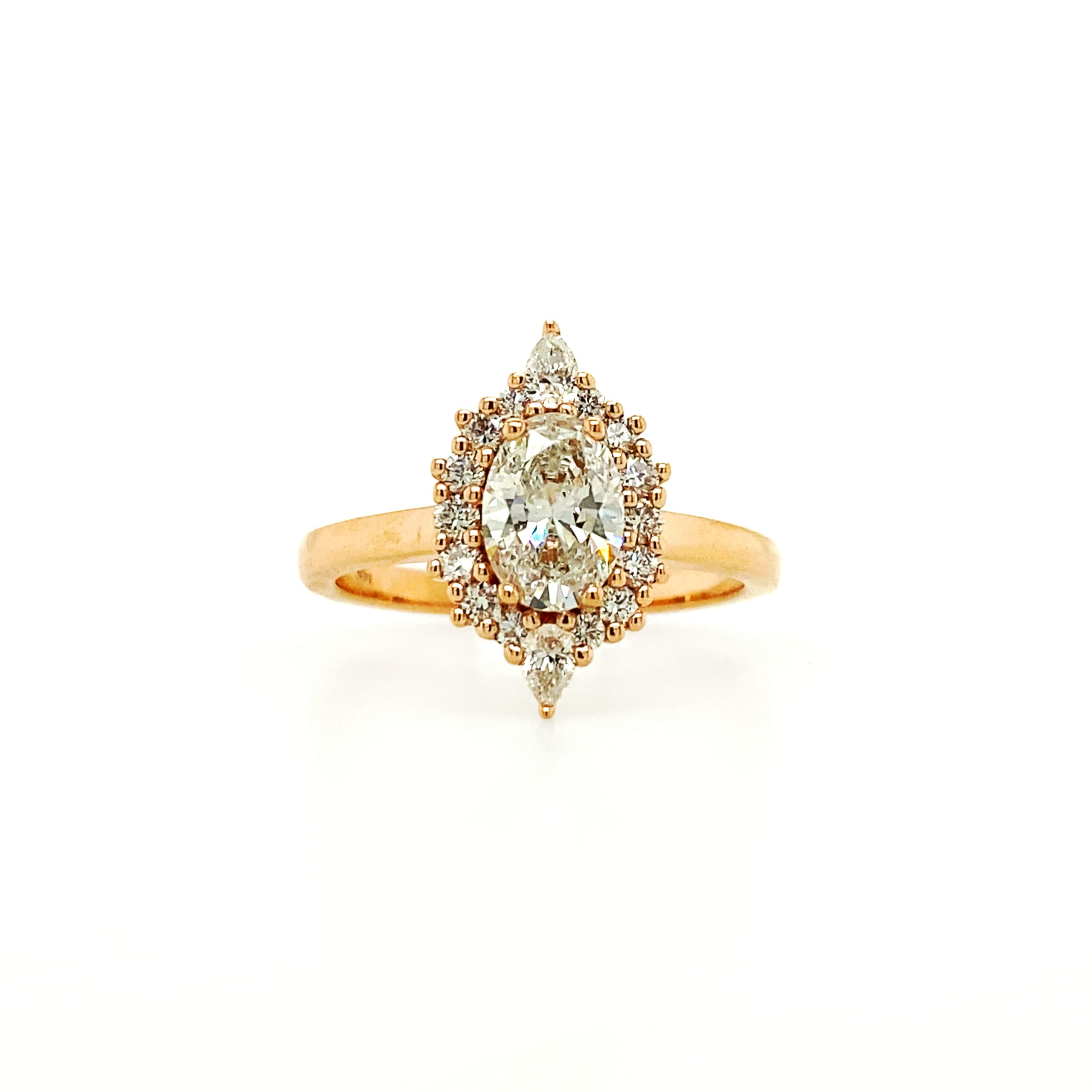 Oval Diamond Halo Ring