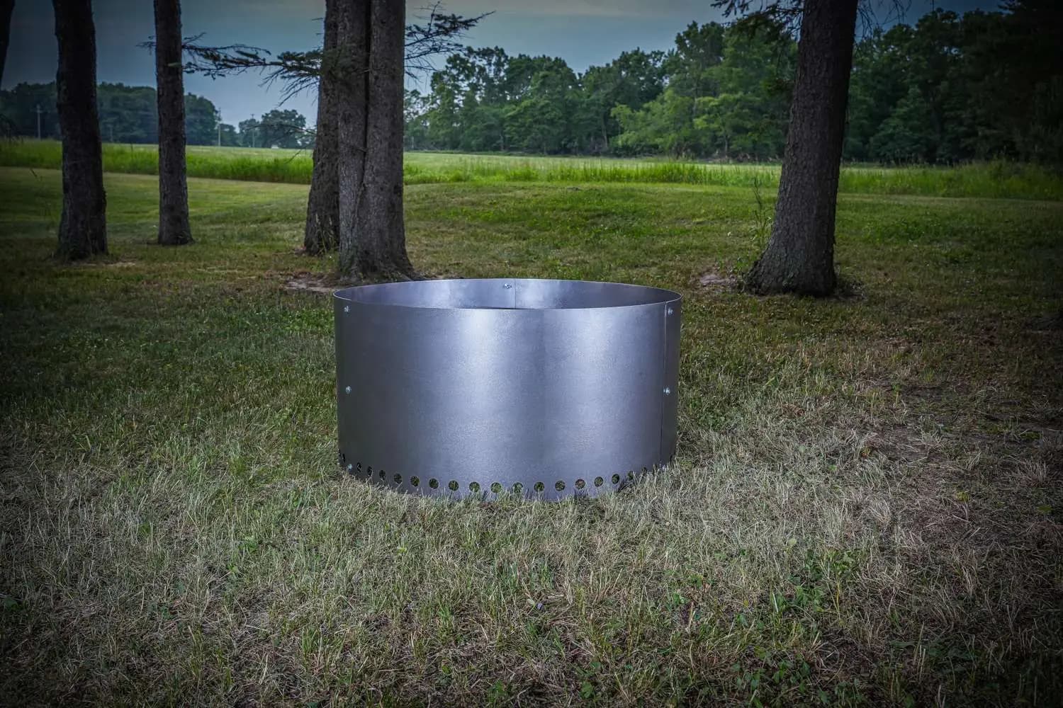 Corten Steel Fire Pit with Smokeless Vent Holes