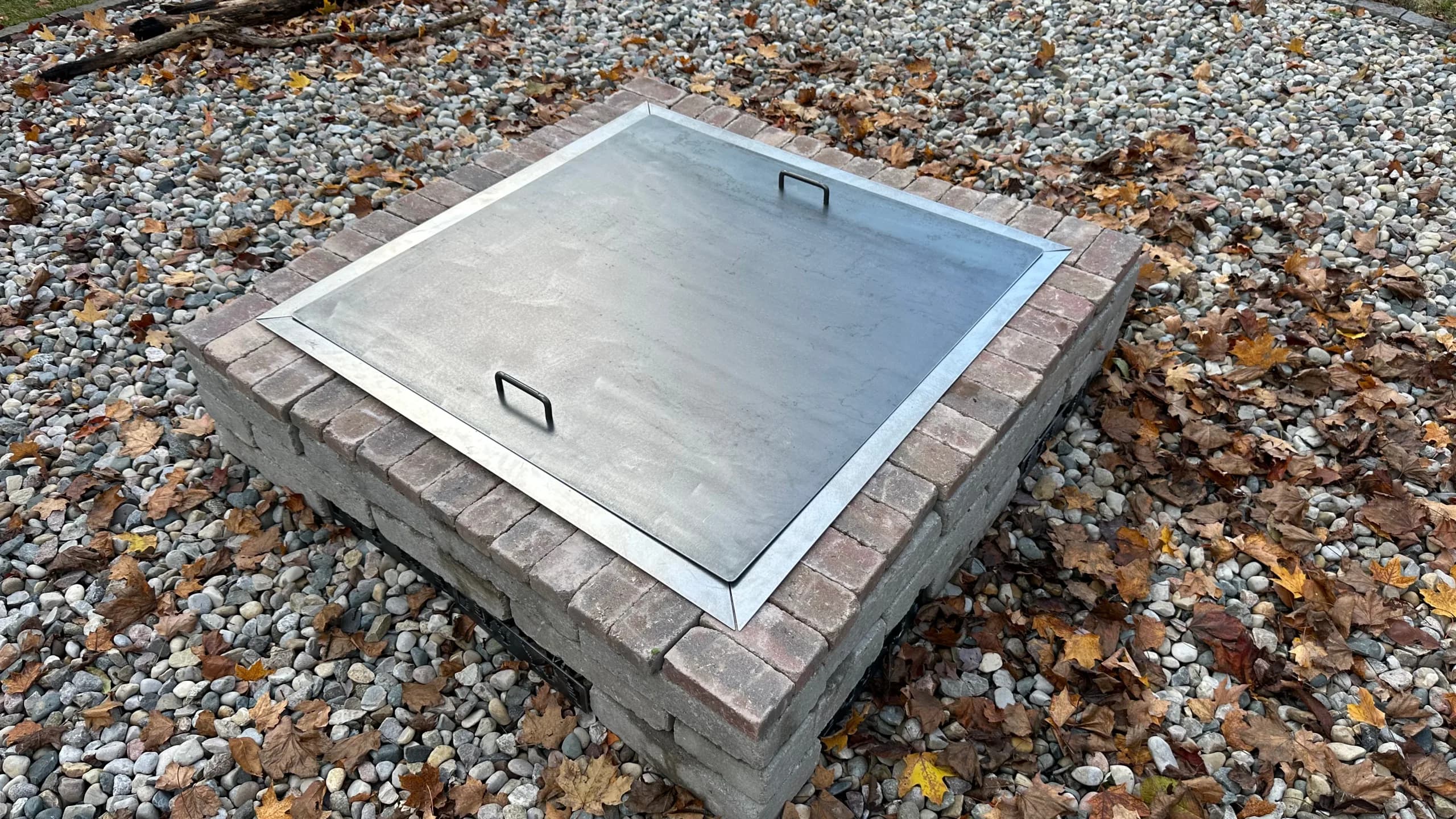 Corten Steel Square Fire Pit Lid
