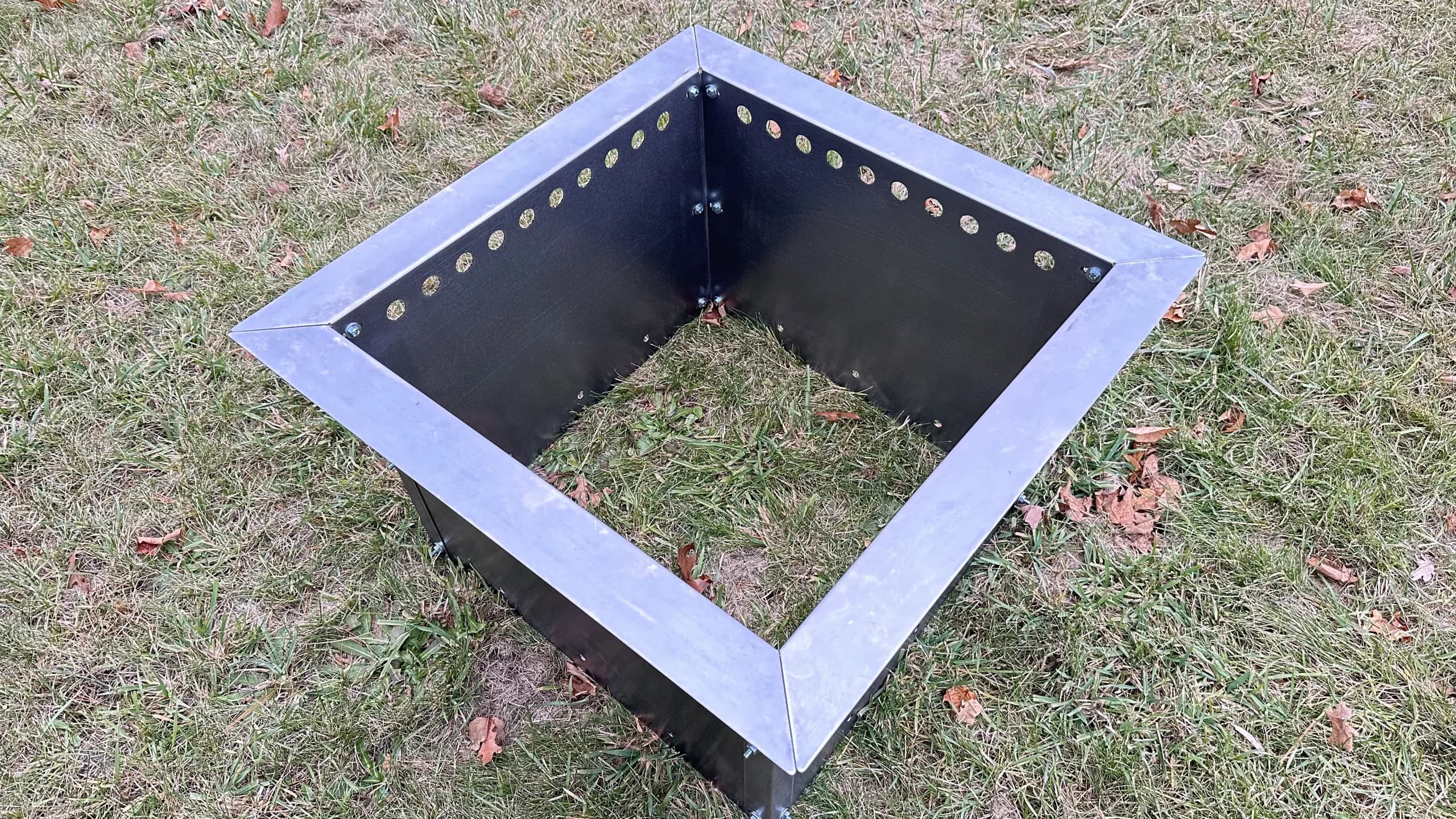 Square Brick Fire Pit Smokeless Insert with Lip