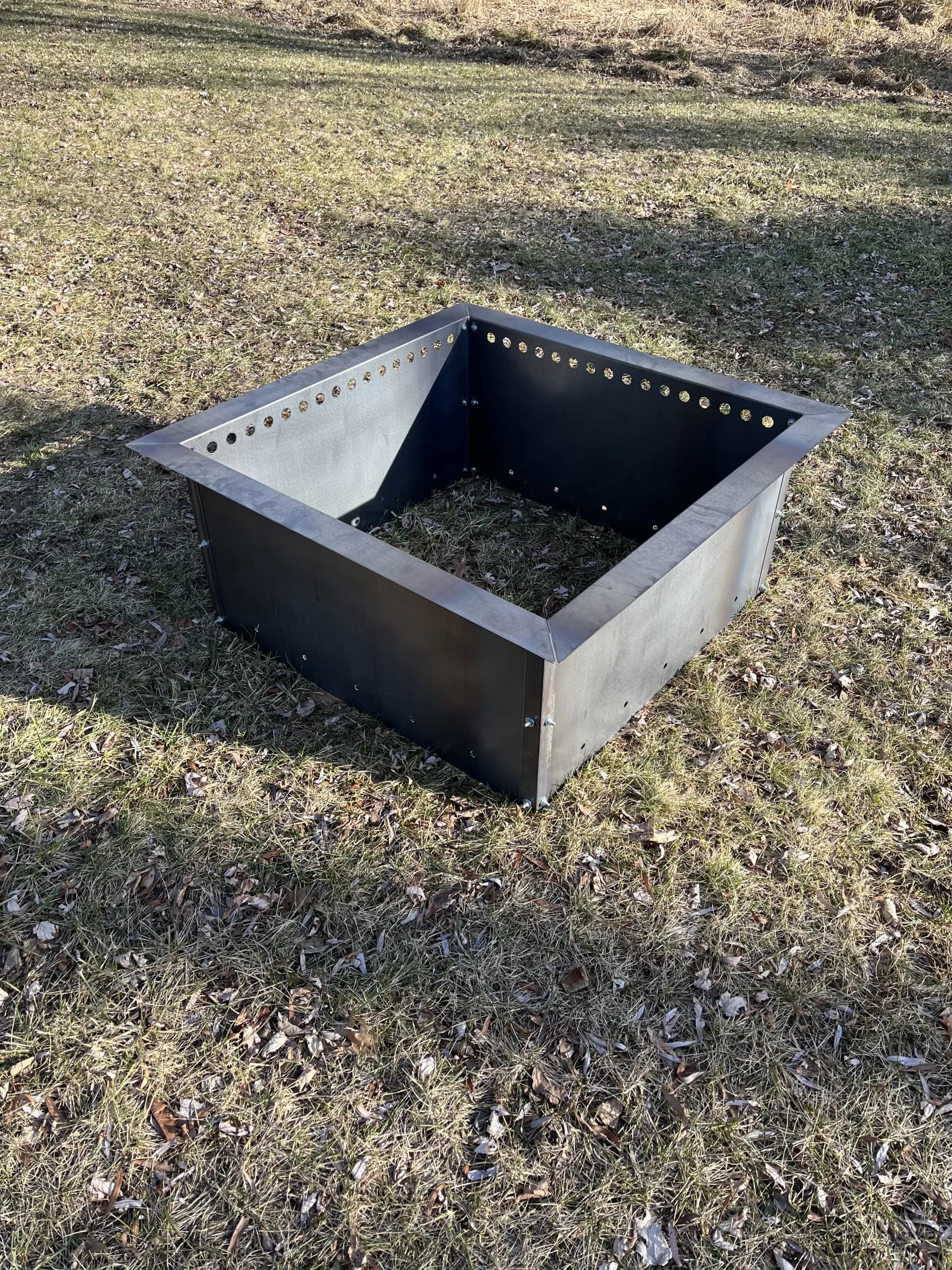 Corten Steel Square Brick Fire Pit Smokeless Insert with Lip