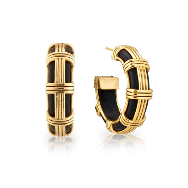 GAIA CAGE HOOP EARRINGS – EBONY