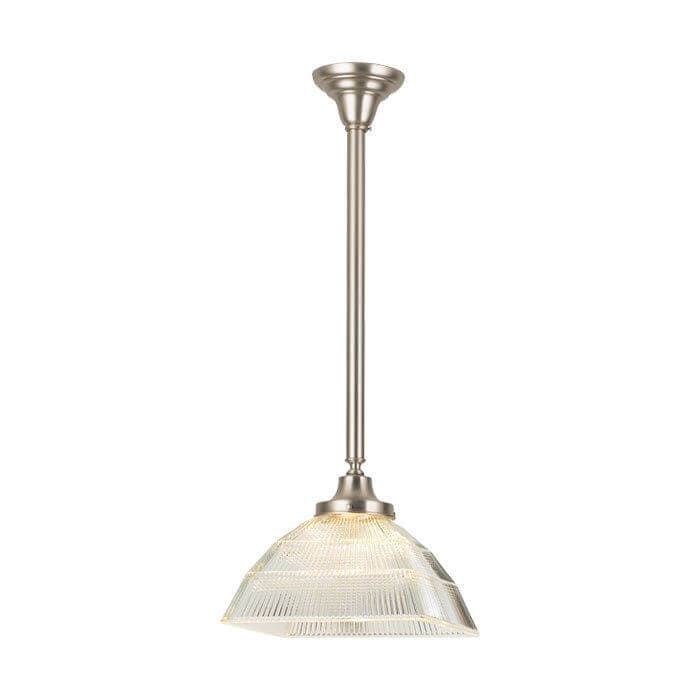 Vintage Holophane™ One Light Square Crosscut Mayan Holophane Pendant