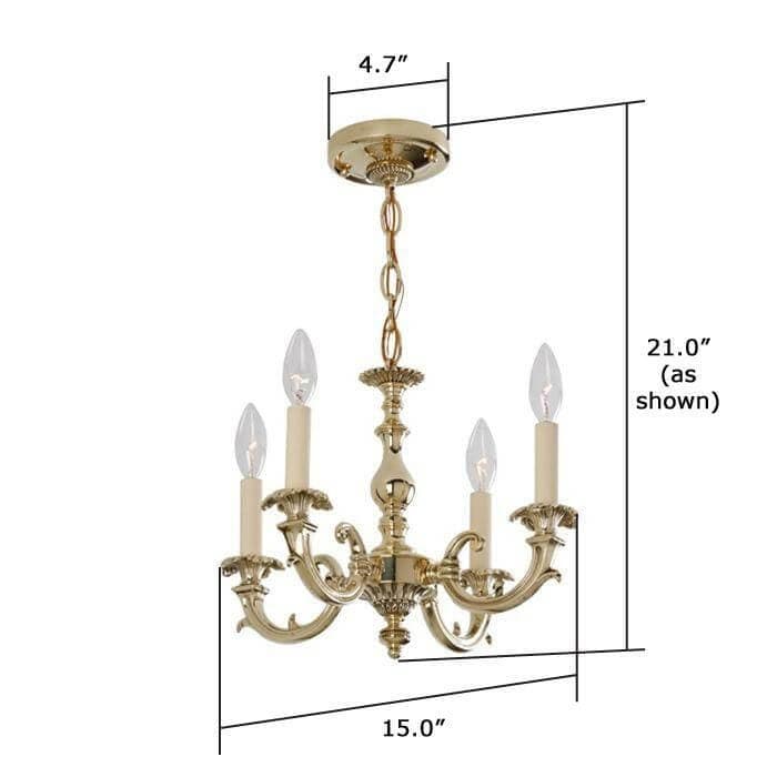 Saint Tropez™ Four Light Chain Hung Petite Chandelier With Electric Candles - thumbnail 4