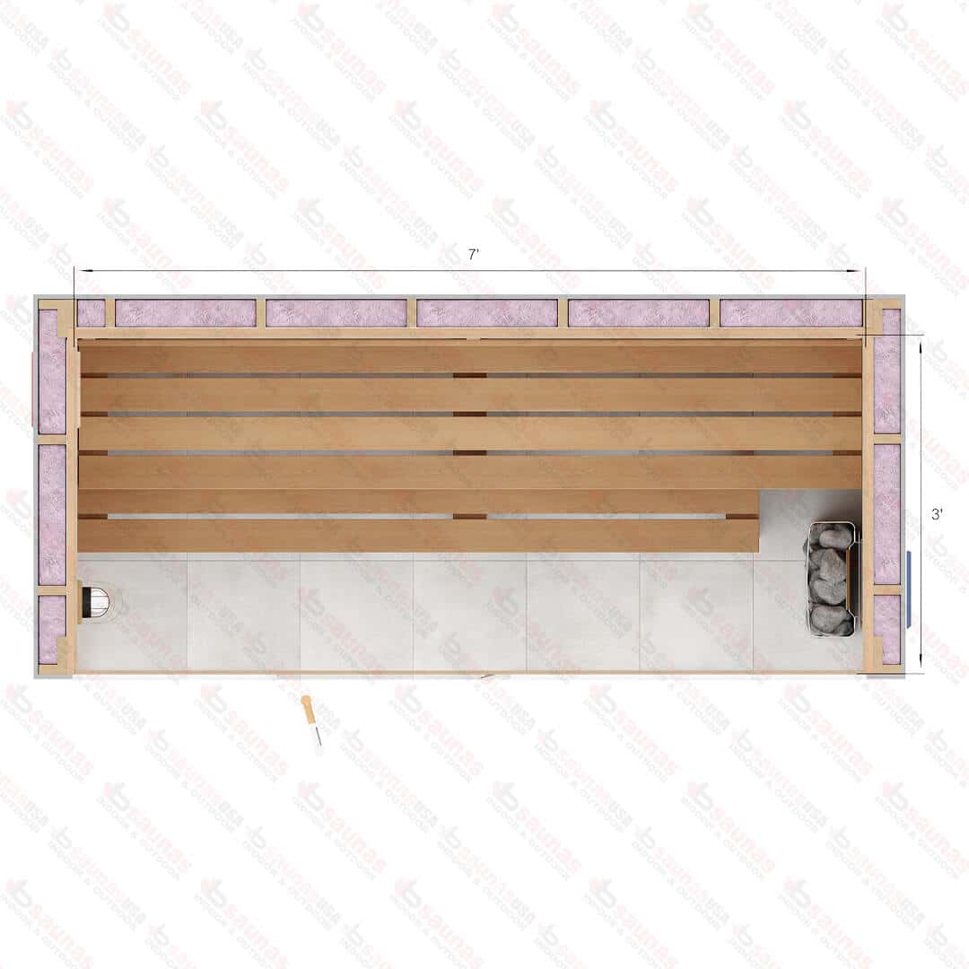 3x7x7 Custom Indoor Cedar Sauna Kit - thumbnail 8