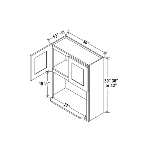 Rustic Wood Shaker Microwave Wall Cabinet - thumbnail 4