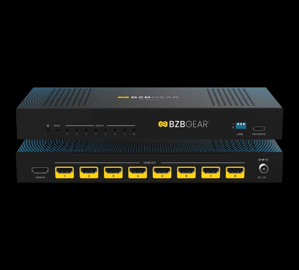 1x8 8K UHD HDMI 2.1 48Gbps Splitter with Auto Downscaling (8K60/4K120 and VRR/ALLM/QMS/QFT/SBTM Support)